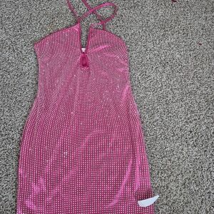 Pink Halter Bodycon Dress